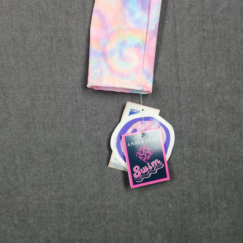Andy &‎ Evan Girl's Rashguard Top Size L (12-14) NEW UPF 50+ Pink Swirl Tie Dye